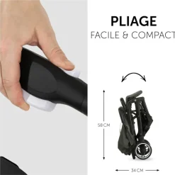 Pack duo poussette compacte travel n care olive + siège auto drive n care avec adaptateurs