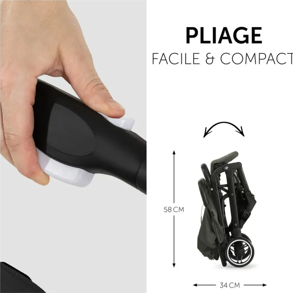 Pack duo poussette compacte travel n care olive + siège auto drive n care avec adaptateurs