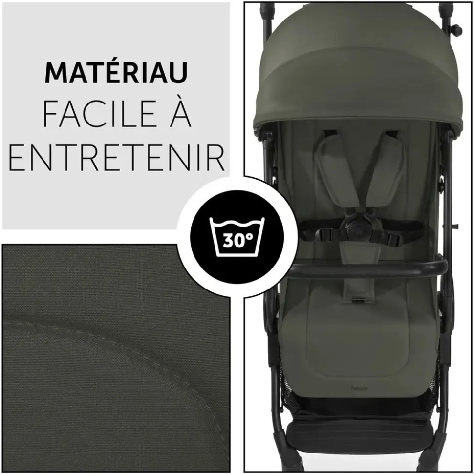 Pack duo poussette compacte travel n care olive + siège auto drive n care avec adaptateurs