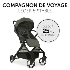 Pack duo poussette compacte travel n care olive + siège auto drive n care avec adaptateurs
