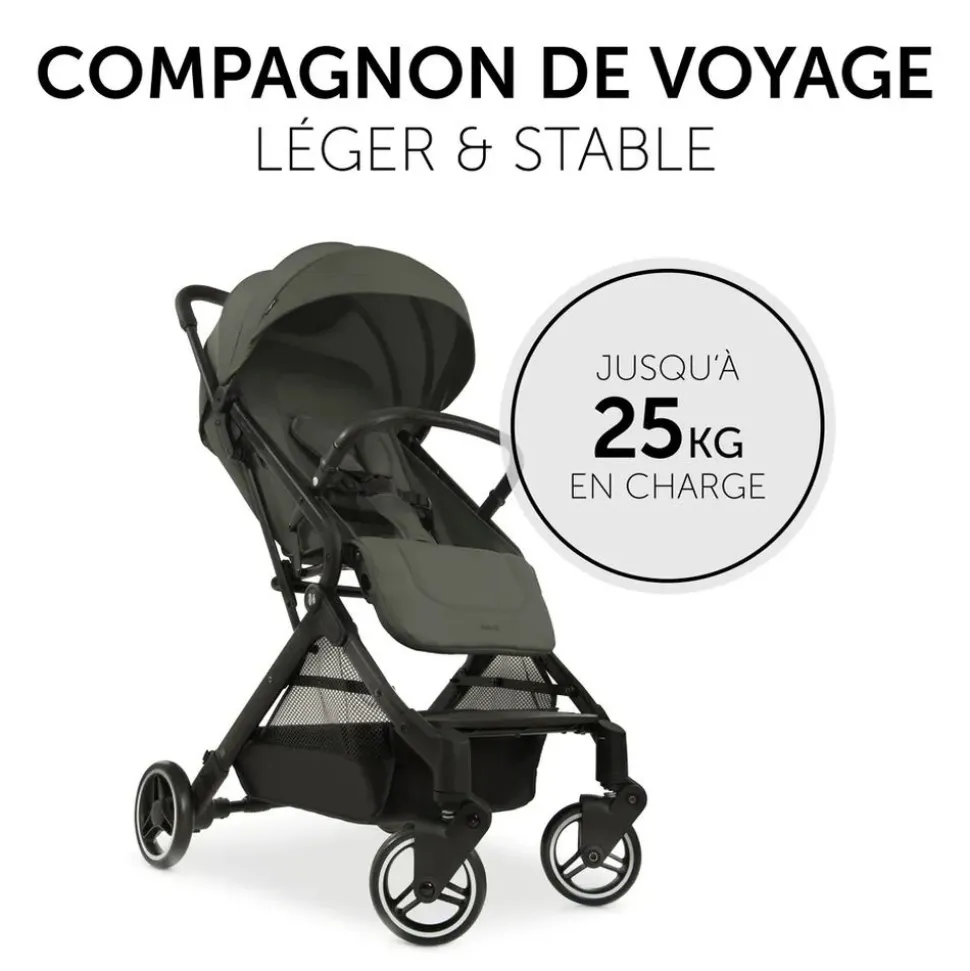 Pack duo poussette compacte travel n care olive + siège auto drive n care avec adaptateurs