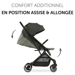 Pack duo poussette compacte travel n care olive + siège auto drive n care avec adaptateurs