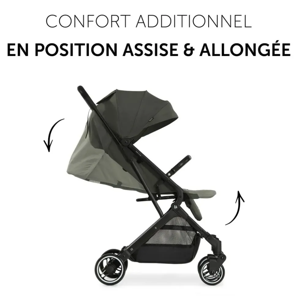 Pack duo poussette compacte travel n care olive + siège auto drive n care avec adaptateurs
