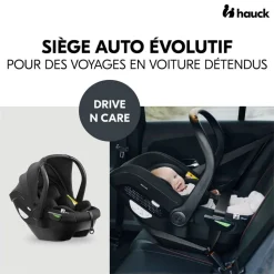 Pack duo poussette double atlantic jumeaux grey+ 1 siège auto drive n care avec adaptateurs
