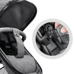Pack duo poussette double atlantic jumeaux grey+ 1 siège auto drive n care avec adaptateurs