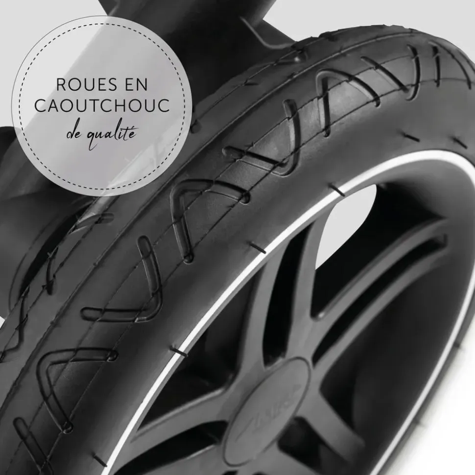 Pack duo poussette double atlantic jumeaux grey+ 1 siège auto drive n care avec adaptateurs
