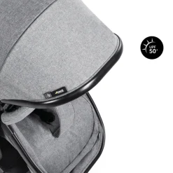 Pack duo poussette double atlantic jumeaux grey+ 1 siège auto drive n care avec adaptateurs
