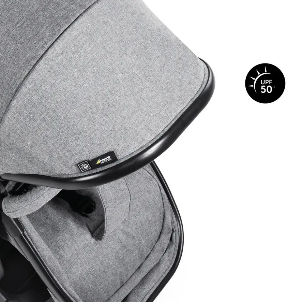 Pack duo poussette double atlantic jumeaux grey+ 1 siège auto drive n care avec adaptateurs
