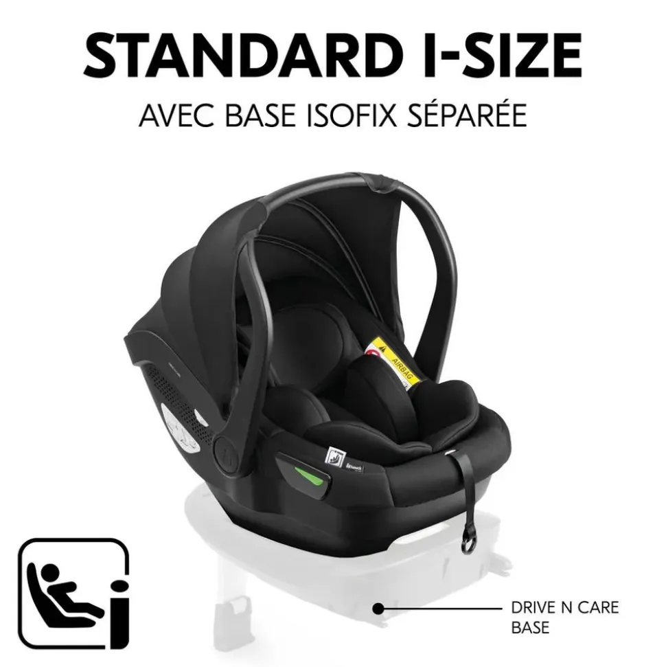 Pack duo poussette double atlantic jumeaux grey+ 1 siège auto drive n care avec adaptateurs