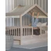 Pack lit cabane évolutif 90x200 cm avec toit chalet butter