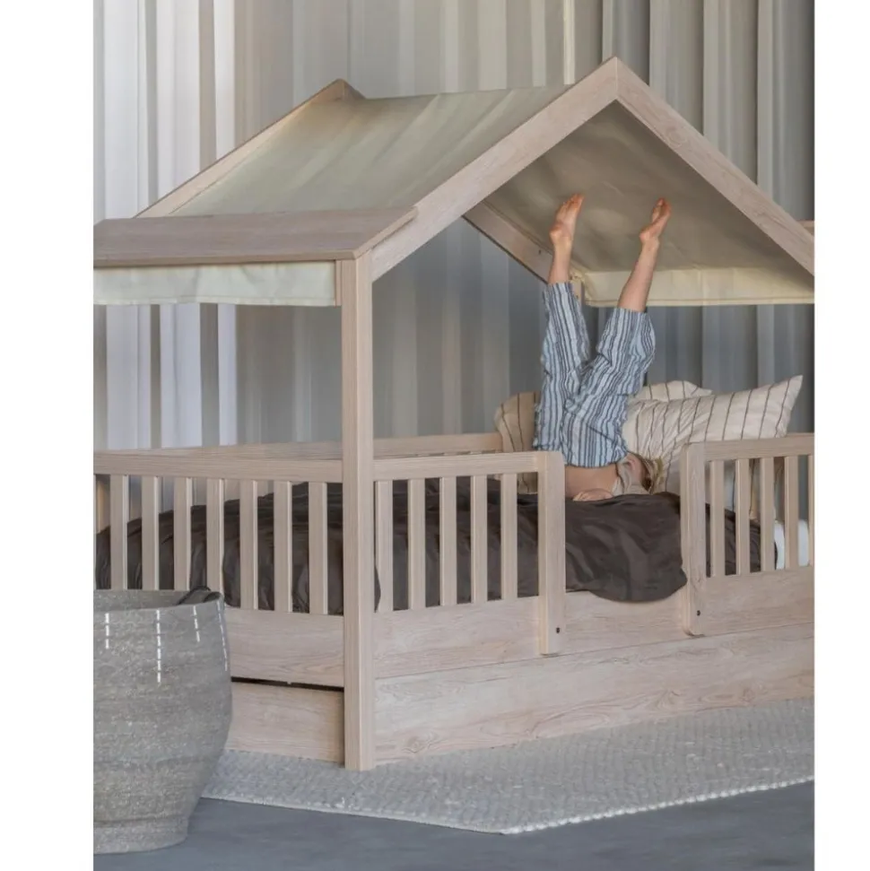 Pack lit cabane évolutif 90x200 cm avec toit chalet butter
