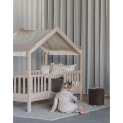 Pack lit cabane évolutif 90x200 cm avec toit chalet butter