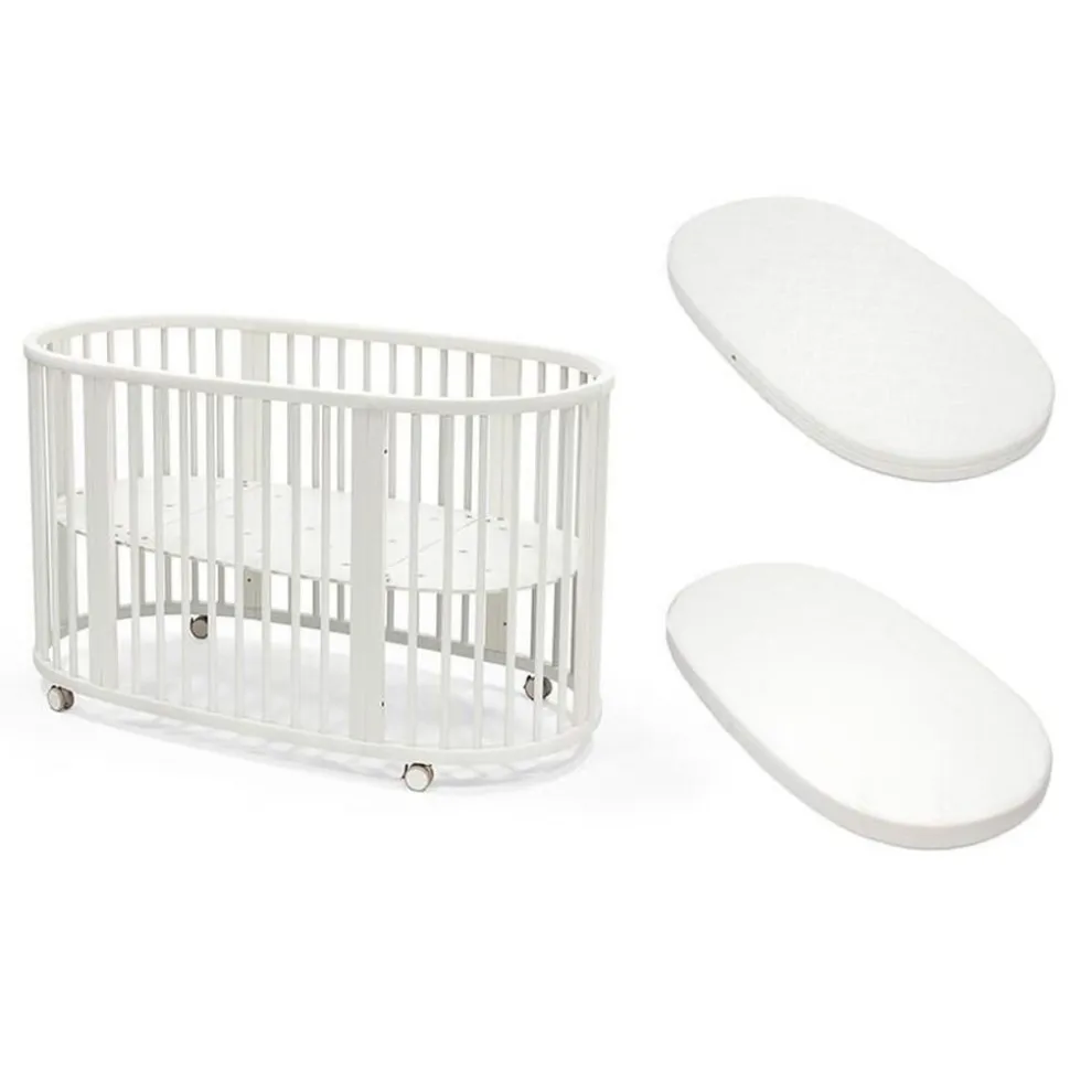 Pack lit sleepi white + matelas sleepi + drap housse blanc