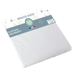 Pack matelas bébé climatisé + alèse blanc + drap housse blanc - 60 x 120 cm