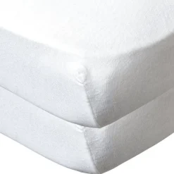 Pack matelas bébé climatisé + alèse blanc + drap housse blanc - 60 x 120 cm