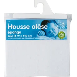 Pack matelas bébé climatisé + alèse blanc + drap housse blanc - 70 x 140 cm