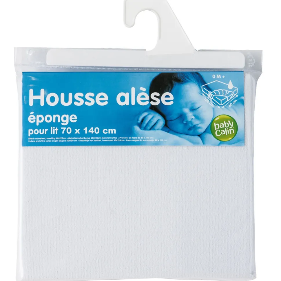 Pack matelas bébé climatisé + alèse blanc + drap housse blanc - 70 x 140 cm