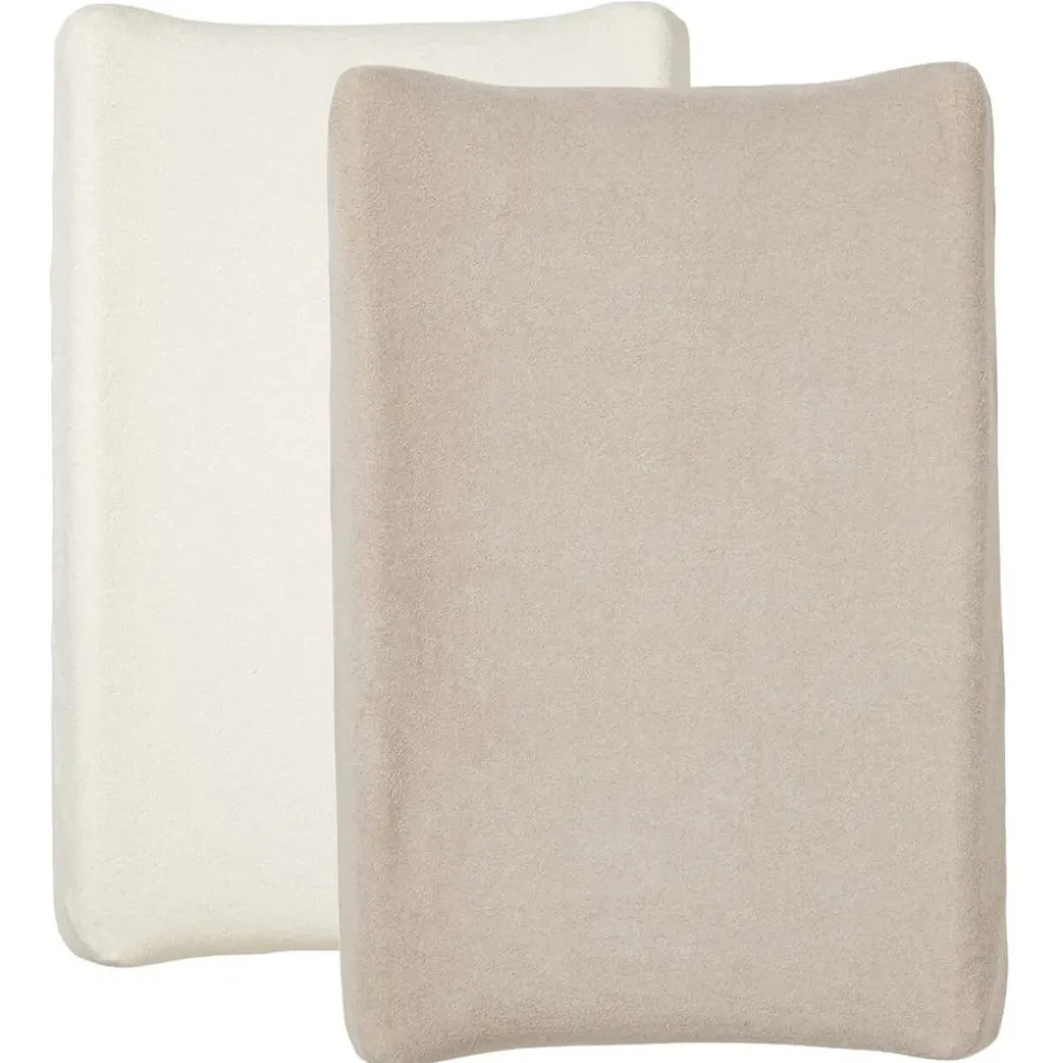 Pack matelas à langer flocons écru + 2 housses écrue et taupe