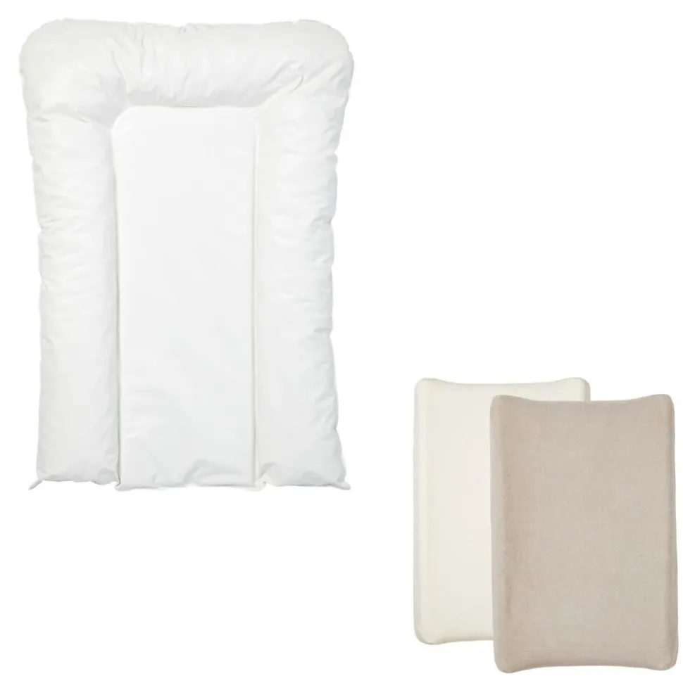 Pack matelas à langer flocons écru + 2 housses écrue et taupe