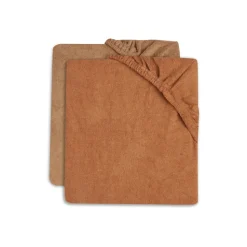 Pack matelas à langer 50 x 70 cm avec 2 housses éponge caramel et biscuit