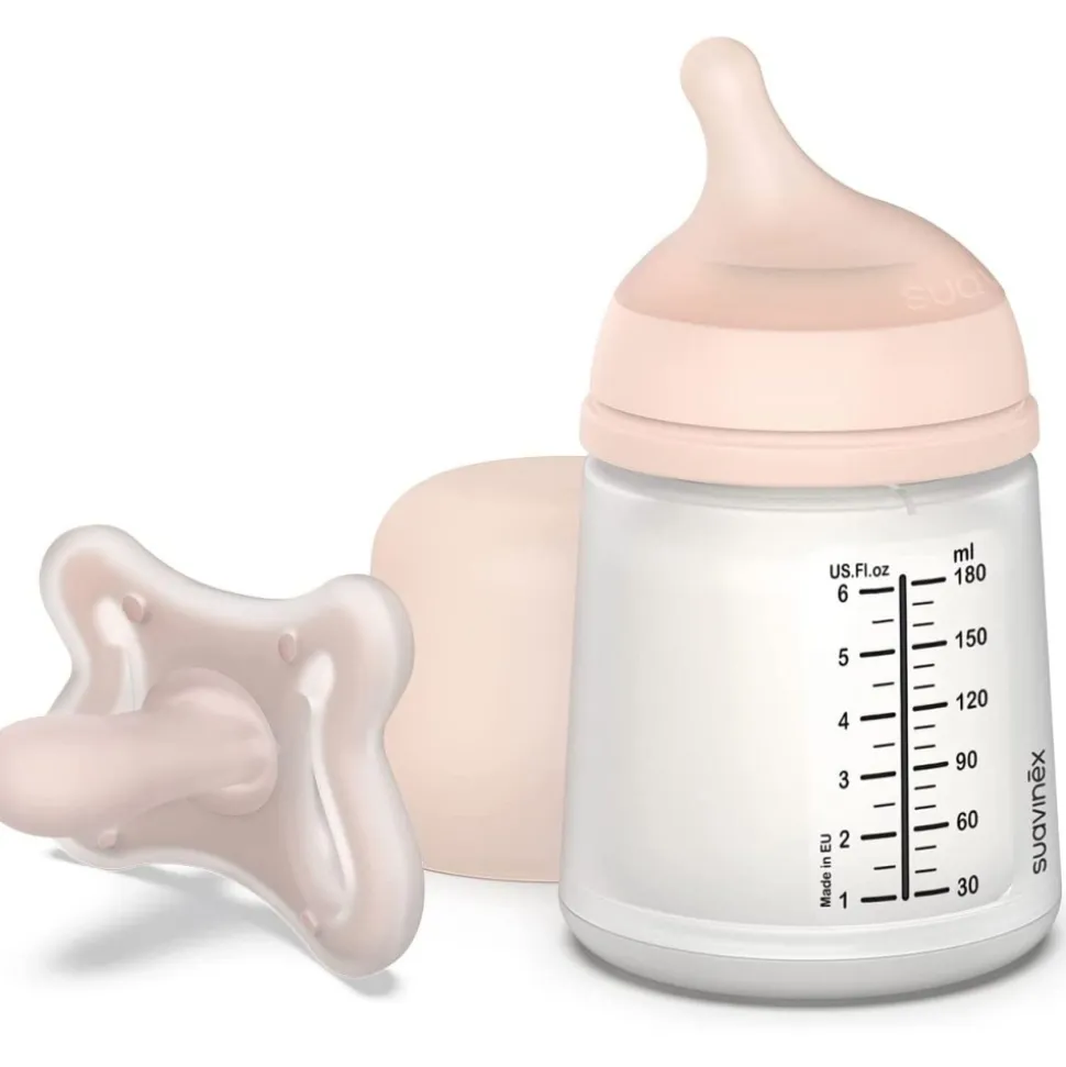 Pack naissance biberons anti colique zerø.zerø et boîte doseuse rose