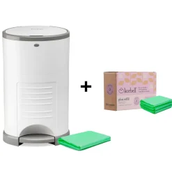 Pack poubelle à couches 26l blanche + 4 recharges anti-odeurs