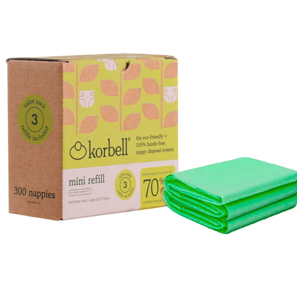 Pack poubelle à couches 9l blanche + 4 recharges anti-odeurs