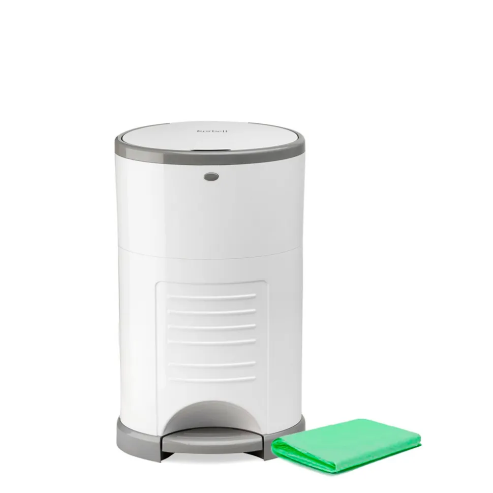 Pack poubelle à couches 9l blanche + 4 recharges anti-odeurs