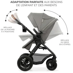 Pack poussette moov2 air 3 en 1 light grey