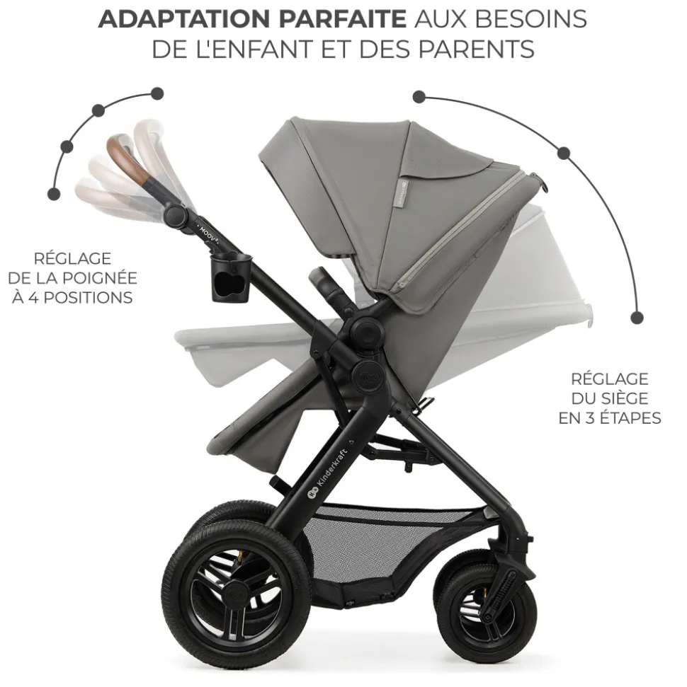 Pack poussette moov2 air 3 en 1 light grey