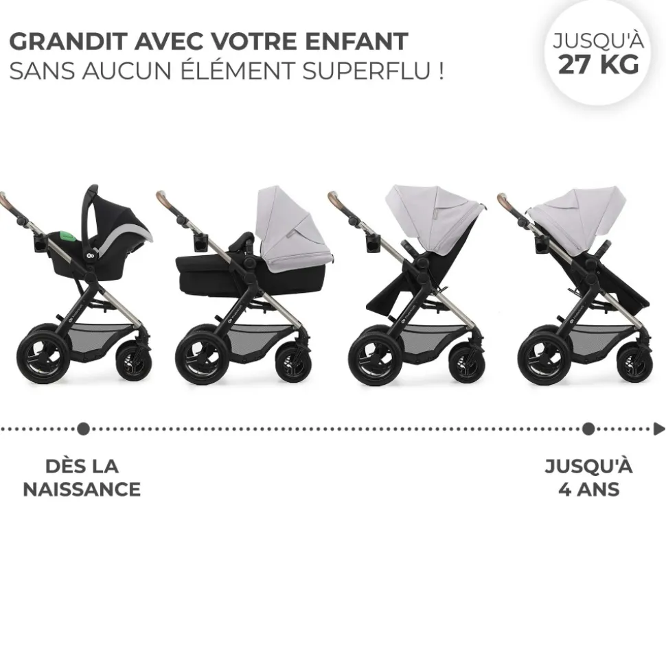 Pack poussette moov2 air 3 en 1 moonlight grey