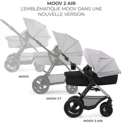 Pack poussette moov2 air 3 en 1 moonlight grey