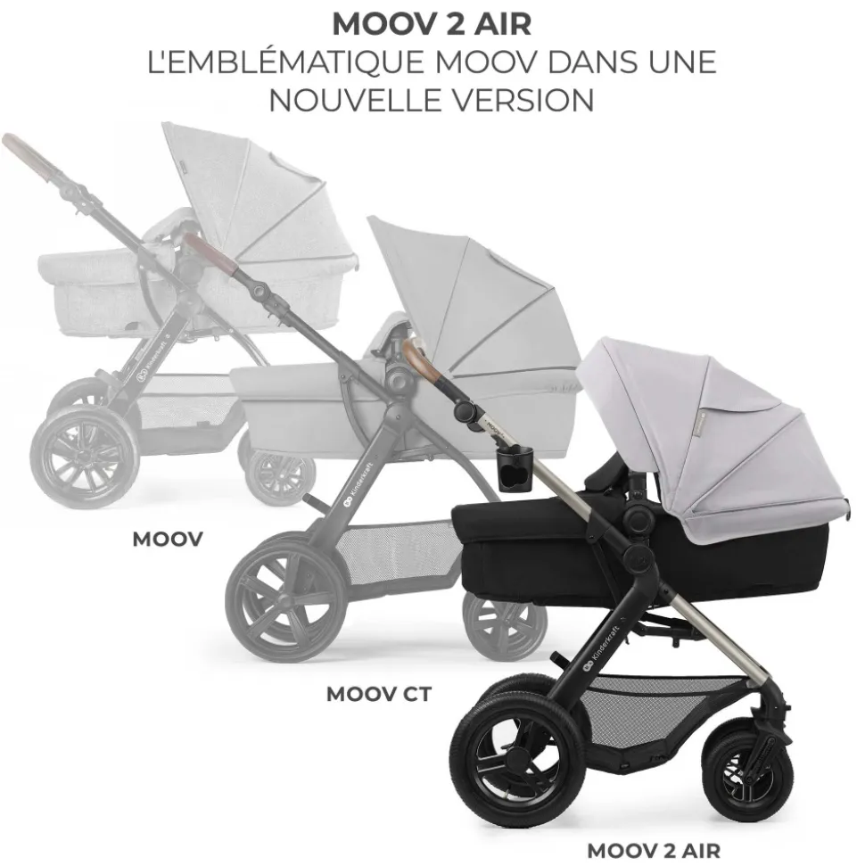 Pack poussette moov2 air 3 en 1 moonlight grey