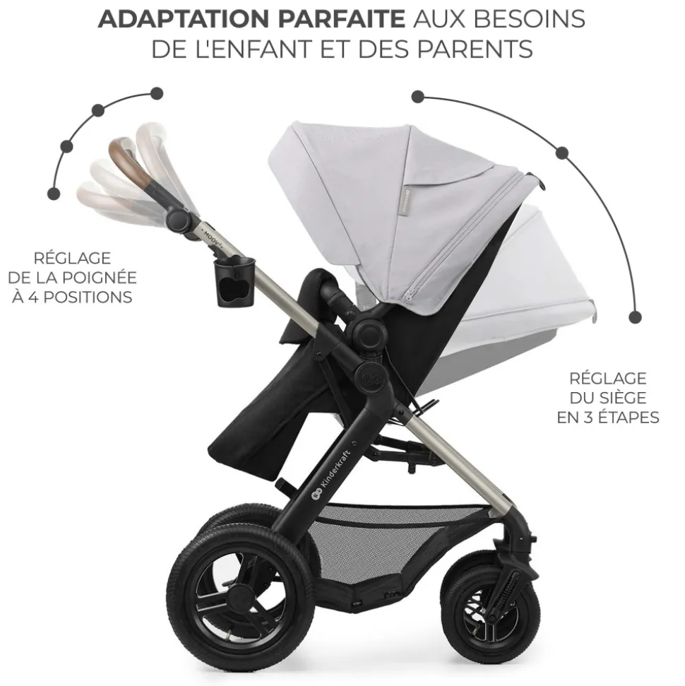 Pack poussette moov2 air 3 en 1 moonlight grey