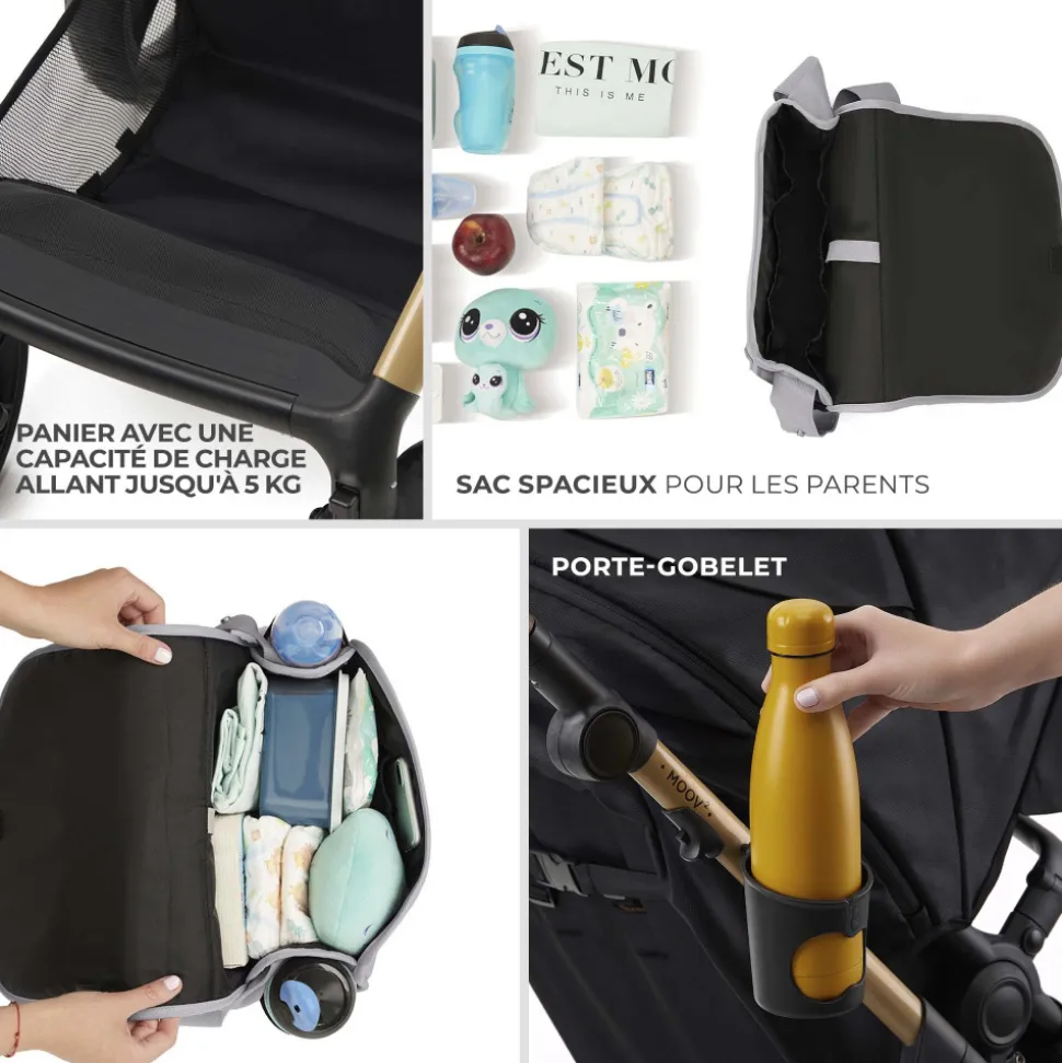 Pack poussette moov2 air 3 en 1 moonlight grey
