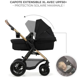 Pack poussette moov2 air 3 en 1 pure black