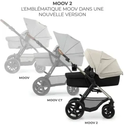 Pack poussette moov 2 3 en 1 grey eva wheels