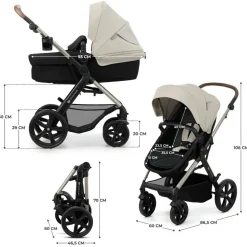 Pack poussette moov 2 3 en 1 grey eva wheels