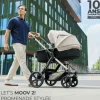 Pack poussette moov2 3 en 1 pure black eva wheels