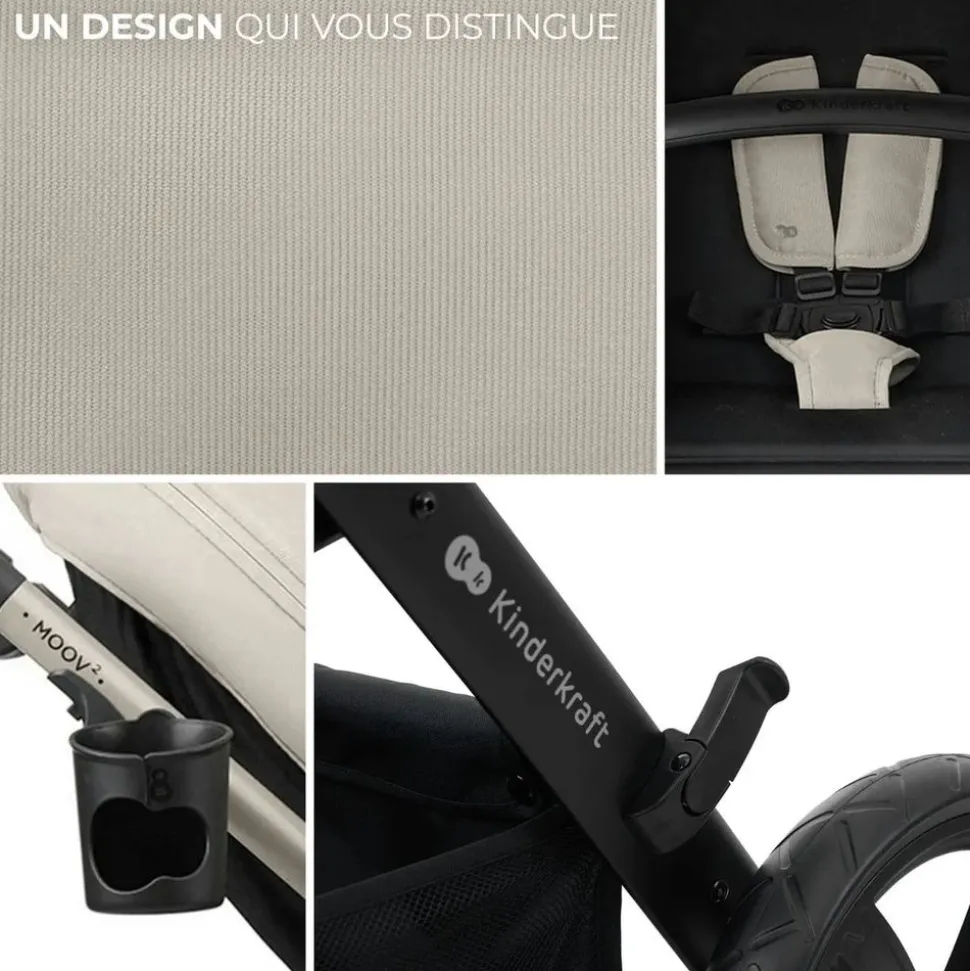 Pack poussette moov2 3 en 1 pure black eva wheels