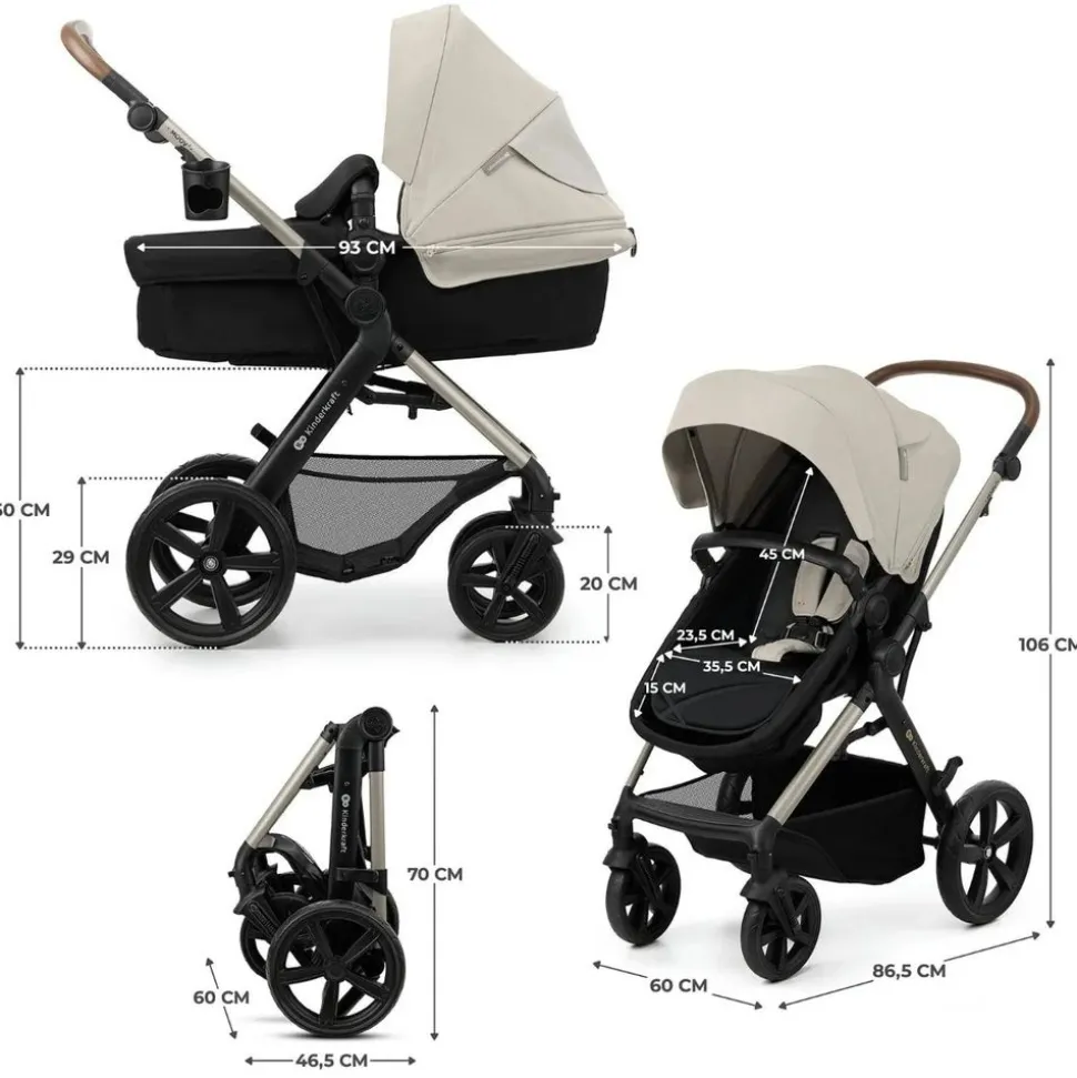Pack poussette moov2 3 en 1 pure black eva wheels