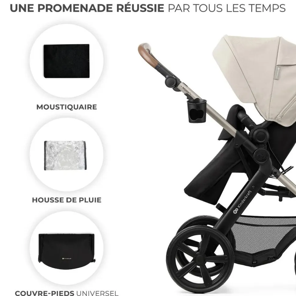Pack poussette moov2 3 en 1 pure black eva wheels