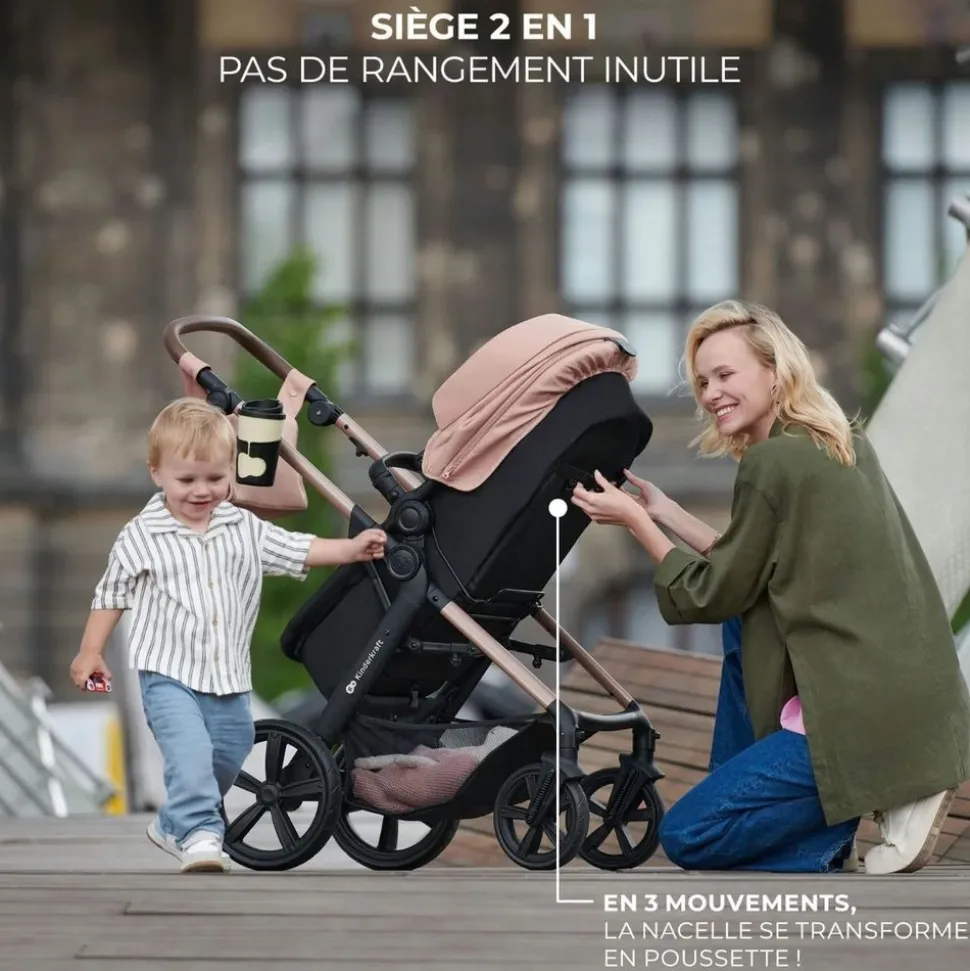 Pack poussette moov2 3 en 1 sand beige eva wheels