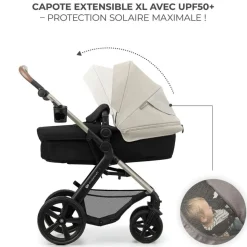 Pack poussette moov2 3 en 1 sand beige eva wheels