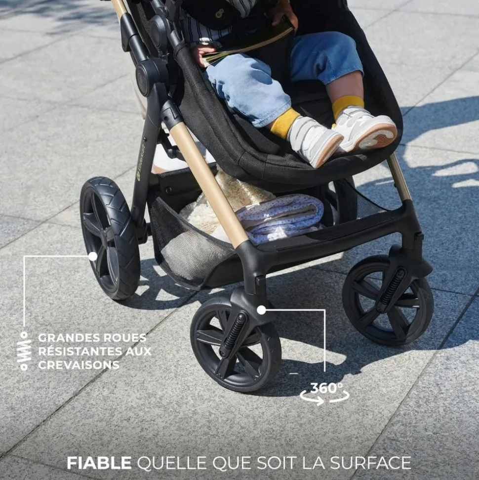 Pack poussette moov2 3 en 1 sand beige eva wheels