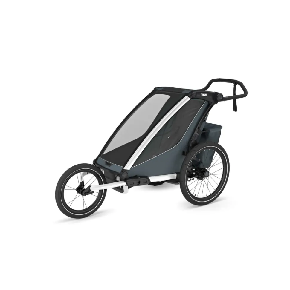 Pack remorque vélo chariot cross 1 place dark slate + kit jogging