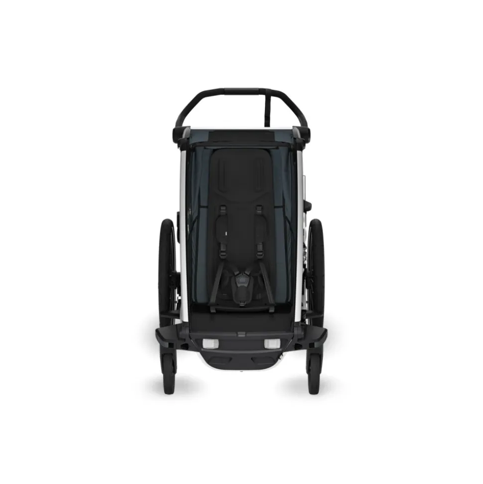 Pack remorque vélo chariot cross 1 place dark slate + kit jogging