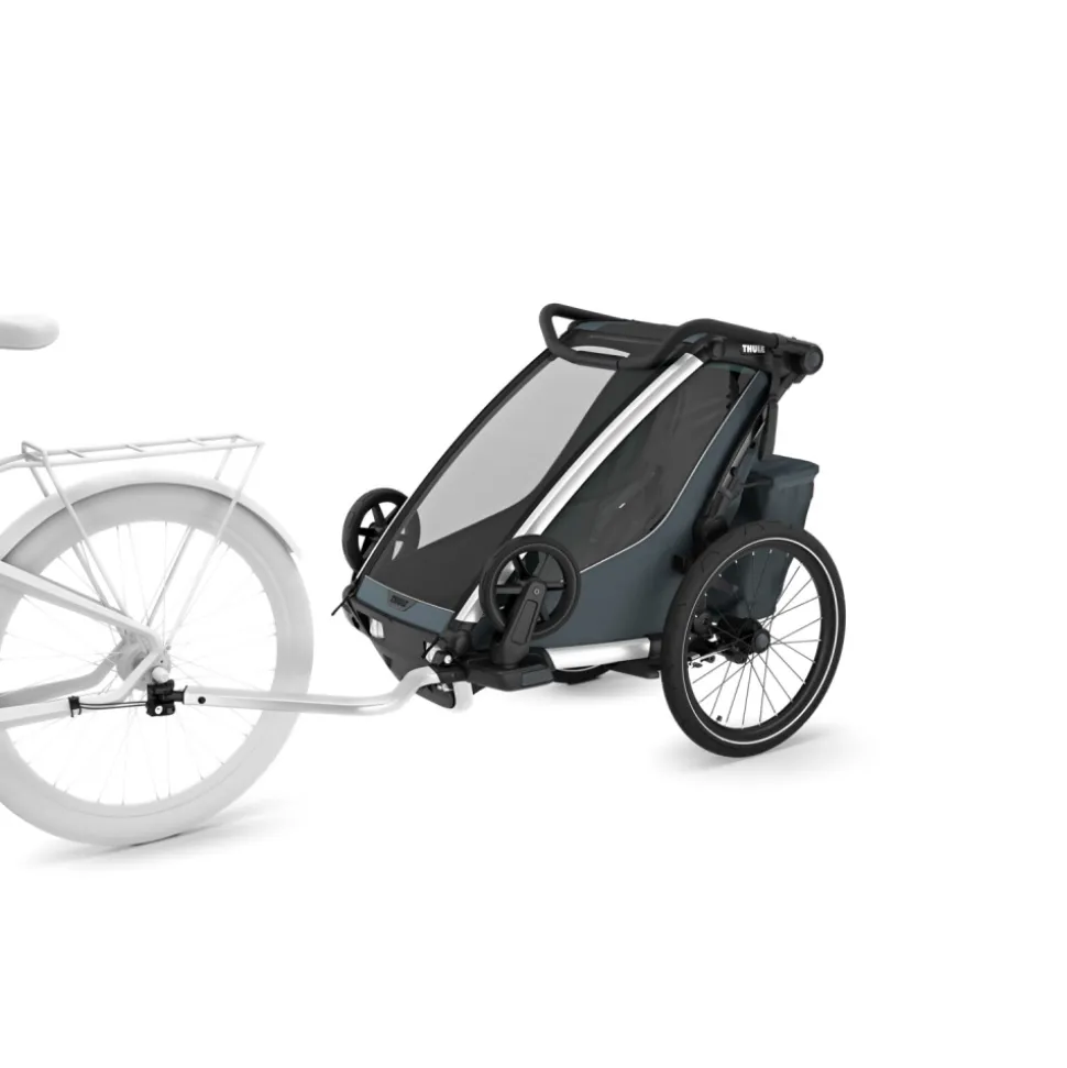 Pack remorque vélo chariot cross 1 place dark slate + kit jogging