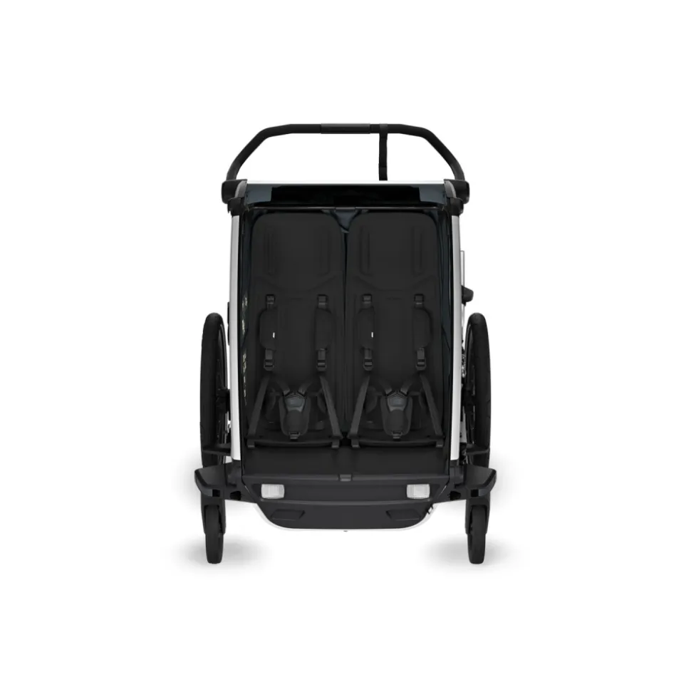 Pack remorque vélo chariot cross 2 places dark slate + kit jogging