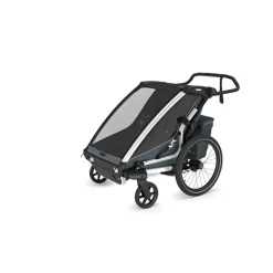 Pack remorque vélo chariot cross 2 places dark slate + kit jogging